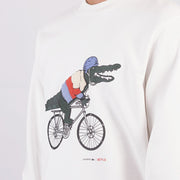 Lacoste x Netflix Logo-Print Sweatshirt – Light Blue / White