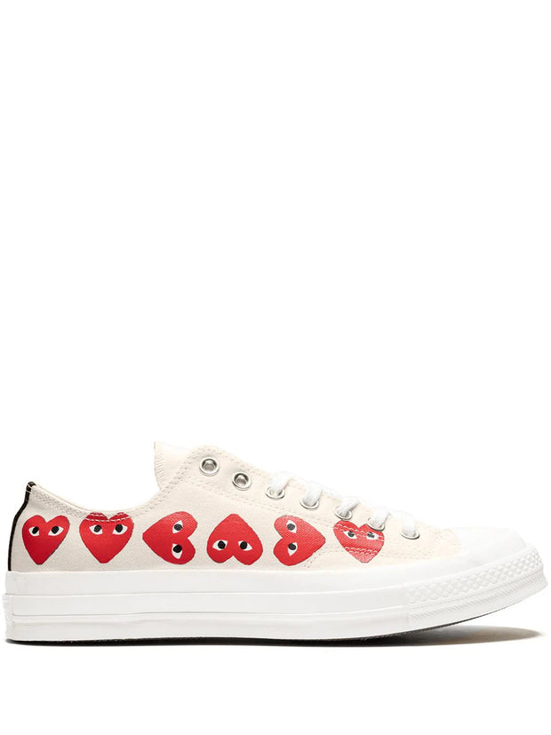 Comme Des Garçons Play x Converse Chuck 70 Ox "Multi Hearts White" Sneakers