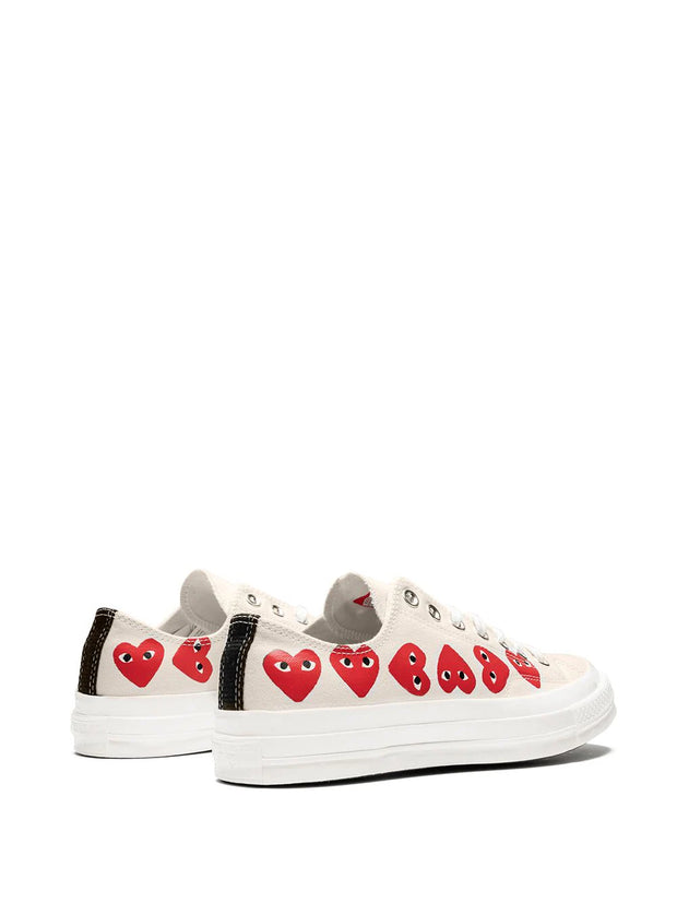 Comme Des Garçons Play x Converse Chuck 70 Ox "Multi Hearts White" Sneakers