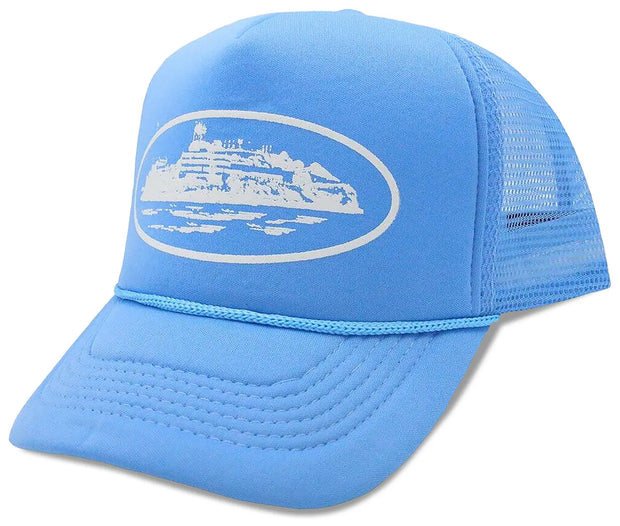 Corteiz 5 Starz Alcatraz Trucker Cap – 'Baby Blue'