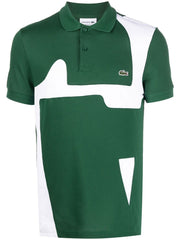 Lacoste Logo-Patch Short-Sleeved Polo Shirt – Forest Green/Bright White