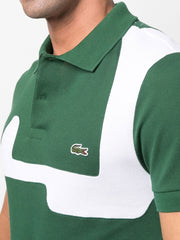 Lacoste Logo-Patch Short-Sleeved Polo Shirt – Forest Green/Bright White