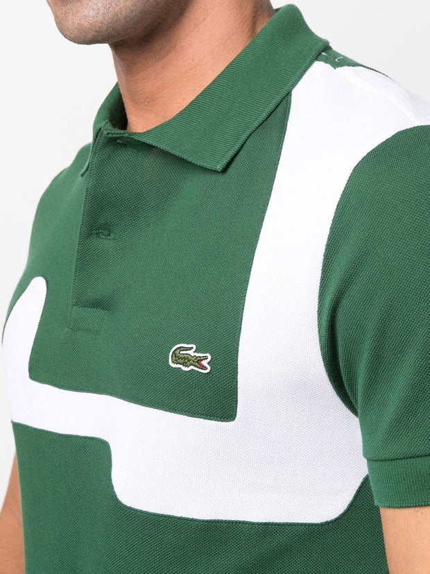 Lacoste Logo-Patch Short-Sleeved Polo Shirt – Forest Green/Bright White