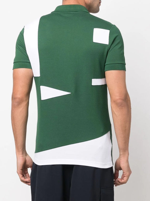 Lacoste Logo-Patch Short-Sleeved Polo Shirt – Forest Green/Bright White