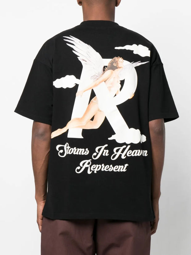 Represent Storms In Heaven Cotton T-Shirt – Black/Multicolour