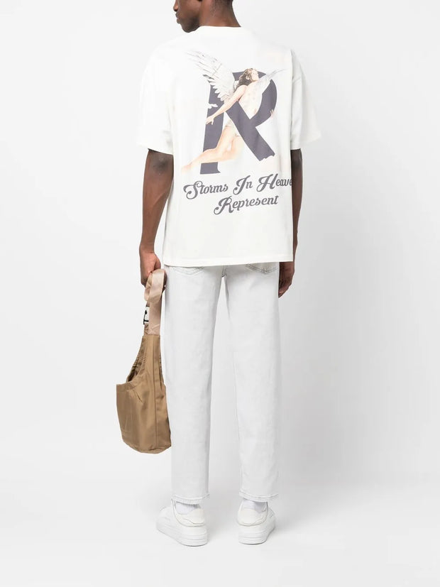 Represent Graphic-Print Cotton T-Shirt – White