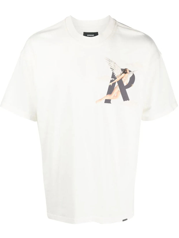 Represent Graphic-Print Cotton T-Shirt – White