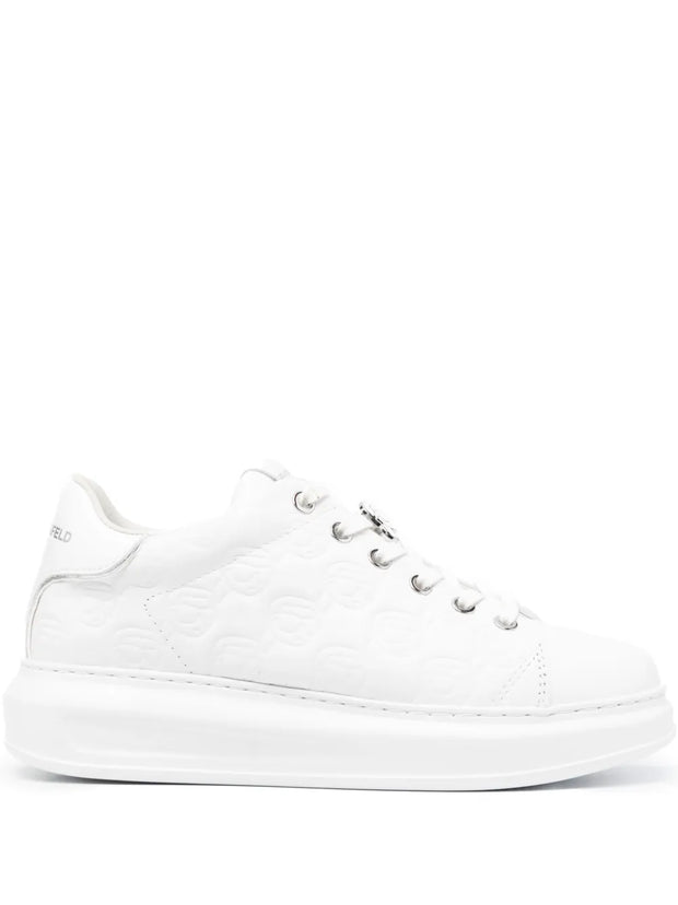Karl Lagerfeld Debossed-Monogram Low-Top Sneakers