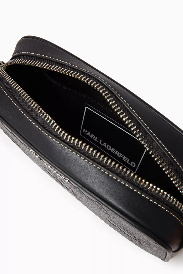 KARL LAGERFELD K/Ikonik Logo Camera Crossbody Bag