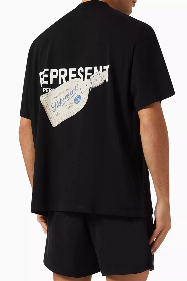 Represent Men’s Luggage Tag T-Shirt – Aged Black