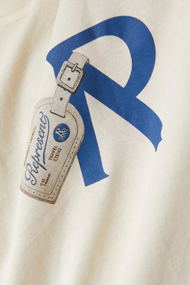 Represent Men’s Luggage Tag T-Shirt – Antique White