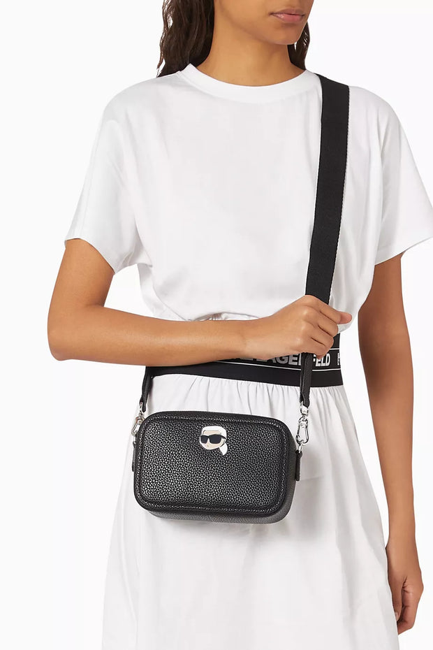 Karl Lagerfeld Ikon Camera Bag – Pebbled Faux Leather