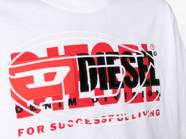 Diesel Logo-Embroidered Cotton T-Shirt