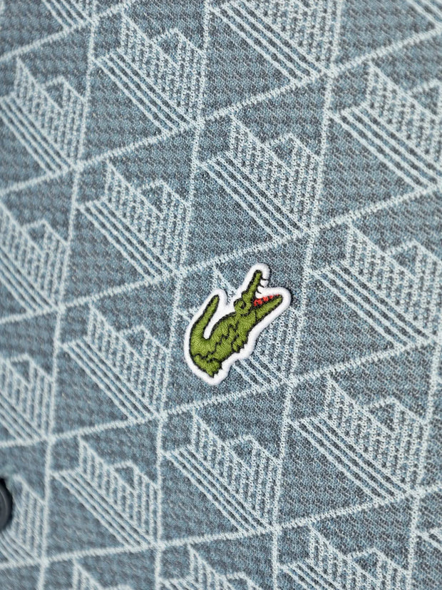 Lacoste Patterned-Jacquard Polo Shirt – Aqua Blue