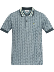 Lacoste Patterned-Jacquard Polo Shirt – Aqua Blue