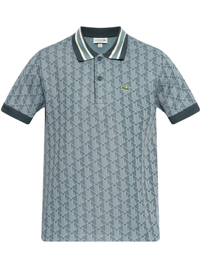 Lacoste Patterned-Jacquard Polo Shirt – Aqua Blue