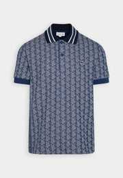Lacoste Classic Fit Patterned Polo Shirt – Light Blue / Blue Stone
