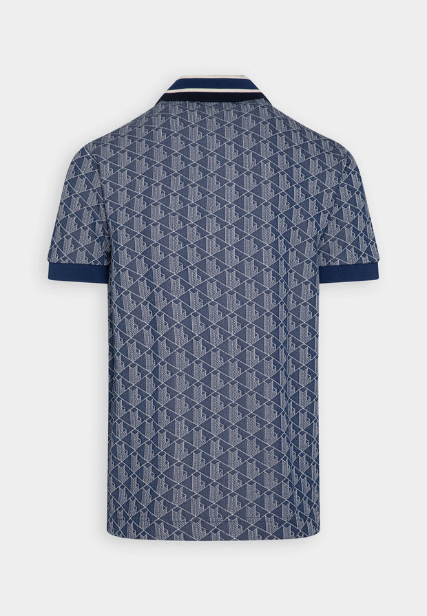 Lacoste Classic Fit Patterned Polo Shirt – Light Blue / Blue Stone