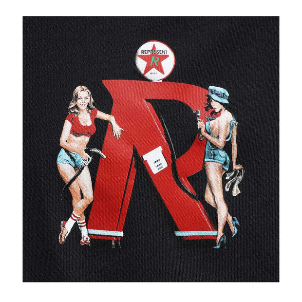 Represent Premium Printed Cotton T-Shirt – Black/Red