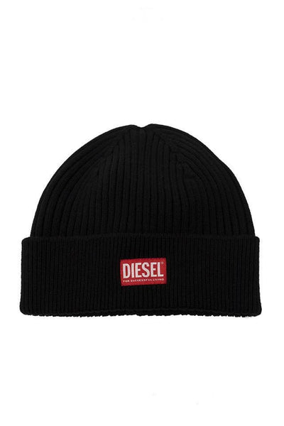 Diesel K-Coder-H Logo Patch Ribbed Beanie