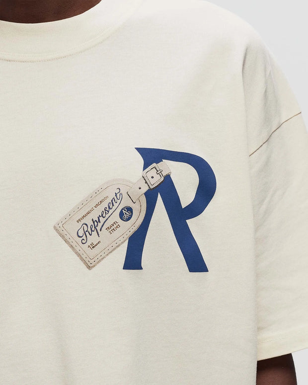 Represent Men’s Luggage Tag T-Shirt – Antique White