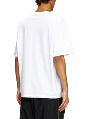 DIESEL RELAXED FIT GRAPHIC LOGO T-SHIRT – WHITE/BORDEAUX