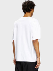 DIESEL RELAXED FIT GRAPHIC LOGO T-SHIRT – WHITE/BORDEAUX