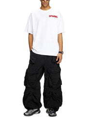 DIESEL RELAXED FIT GRAPHIC LOGO T-SHIRT – WHITE/BORDEAUX