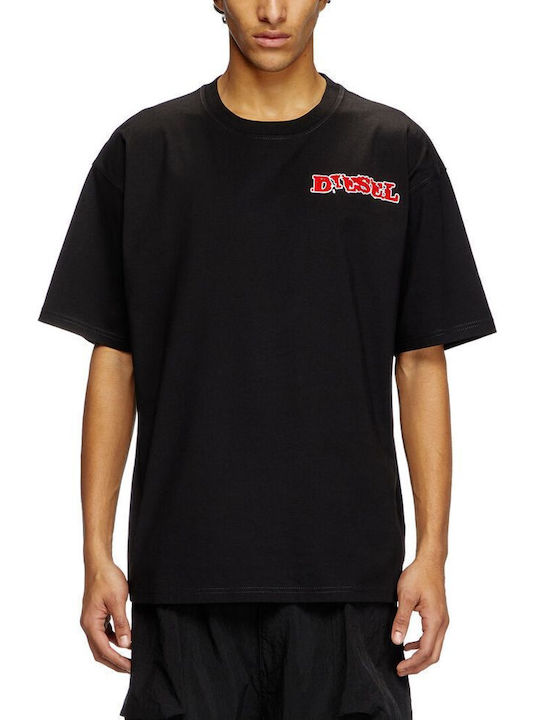 DIESEL RELAXED FIT GRAPHIC LOGO T-SHIRT – BLACK