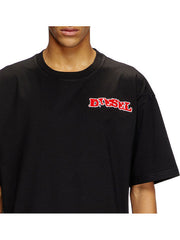 DIESEL RELAXED FIT GRAPHIC LOGO T-SHIRT – BLACK