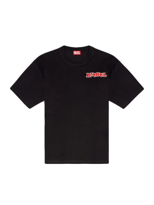 DIESEL RELAXED FIT GRAPHIC LOGO T-SHIRT – BLACK