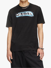 DIESEL T-ADJUST-R4 PUFF PRINT LOGO T-SHIRT – BLACK