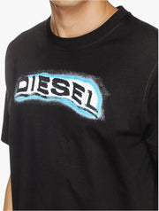 DIESEL T-ADJUST-R4 PUFF PRINT LOGO T-SHIRT – BLACK