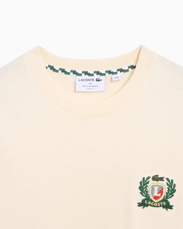 Lacoste Men's Made in France Embroidered Badge T-Shirt – Beige